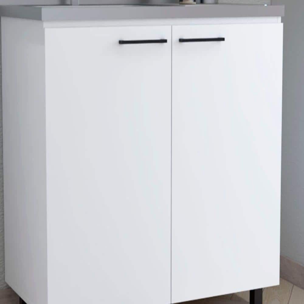 Smokey Oak Finished Freestanding Utility Sink Storage Cabinet For Kitchen Space price history on PriceWatchPro