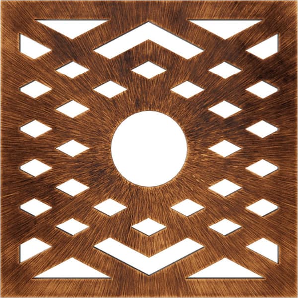 Ekena Millwork 3/4 in. x 26 in. x 26 in. Chevron Architectural Grade PVC Peirced Ceiling Medallion