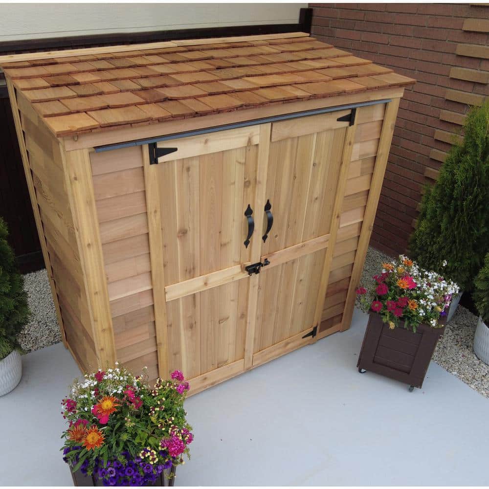 Grand Garden Chalet 6x3 Medium-Brown Wood Shed with Cedar Roof