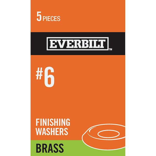 Everbilt #6 Brass Finishing Washers (5-Pack)