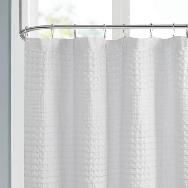 Madison Park Eider White 72 In Super, Textured Shower Curtain Liner
