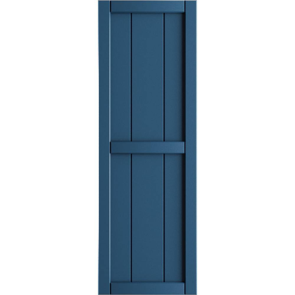 16-1/8 in. x 90 in. True Fit PVC 3-Board Framed Board and Batten Shutters Pair in Sojourn Blue price history on PriceWatchPro