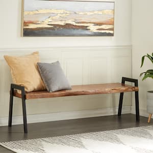 Brown Live Edge Top Bench 22 in. X 72 in. X 19 in.