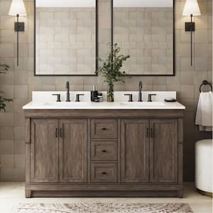 Naples 60 in. W x 21.63 in. D x 34 in. H Bath Vanity Cabinet without Top in Distressed Grey