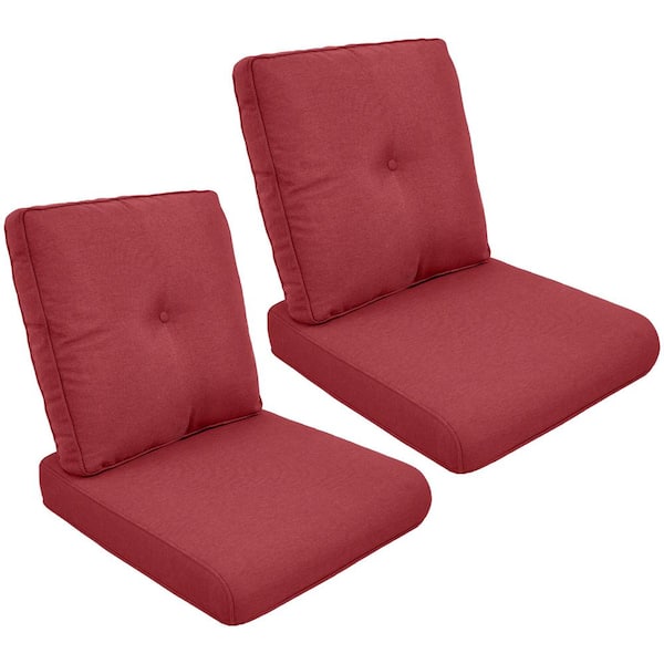 ArcoBay 22 in. x 25 in. x 4 in. 4-Piece Deep Seating Outdoor Lounge Chair Replacement Cushion Set in Red
