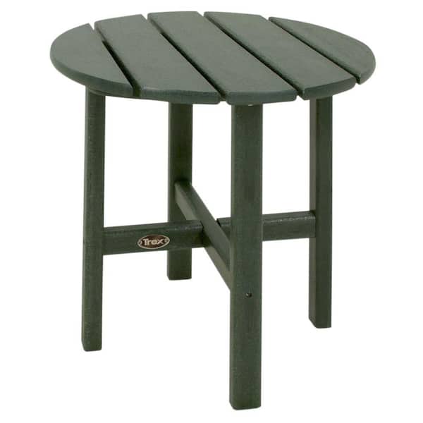 Trex Outdoor Furniture Cape Cod 18 in. Rainforest Canopy Round Plastic Outdoor Patio Side Table