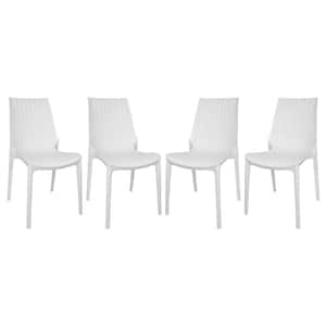 Kent Plastic Outdoor Dining Chair in White (Set of 4)