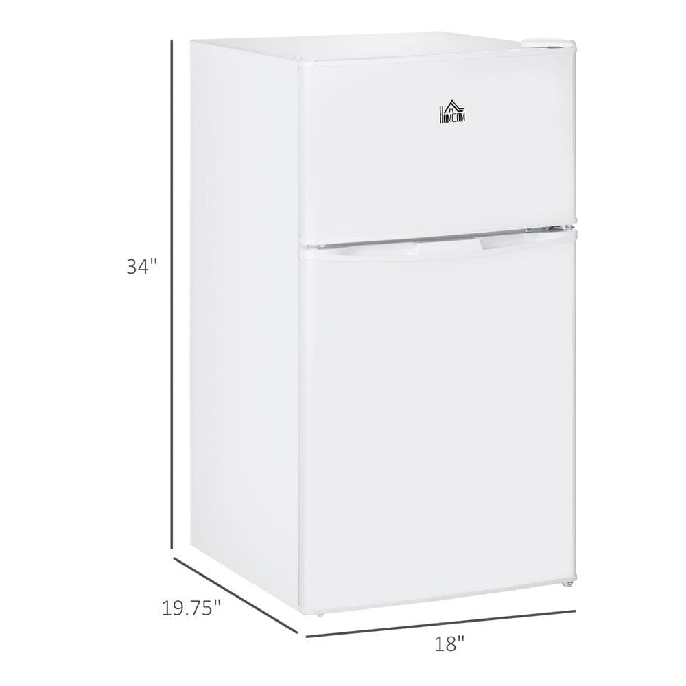 Compact White Smart Mini Fridge with Freezer