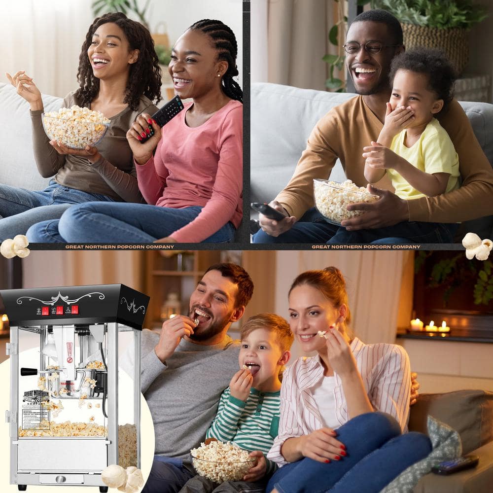 Matinee Black Stainless Steel 8oz Countertop Popcorn Machine