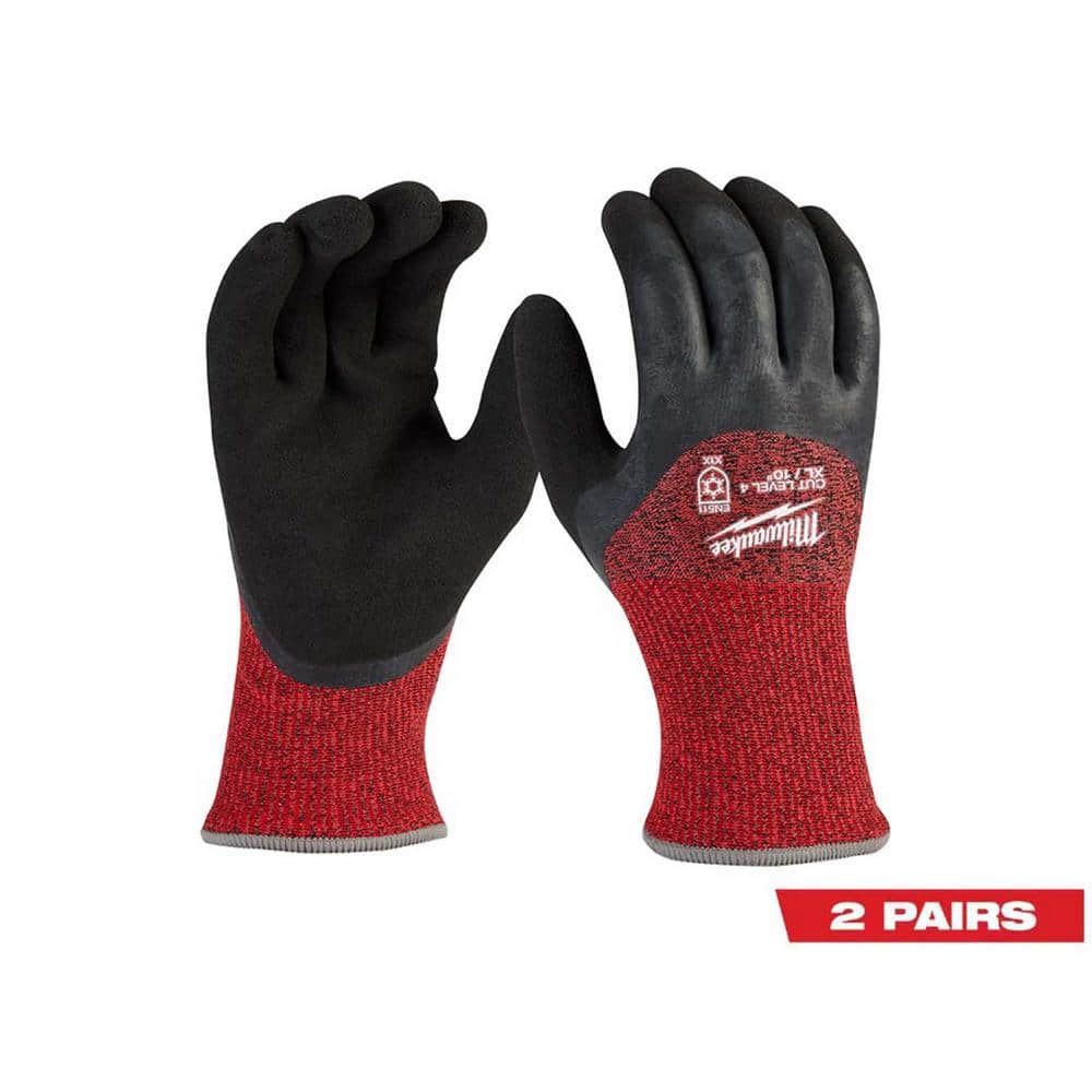 X-Large Red Latex Level 4 Cut Resistant Insulated Winter Dipped Work Gloves (2-Pack) price history on PriceWatchPro