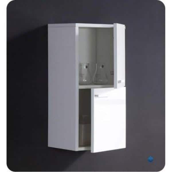 Modern White Laminated MDF Wall Mount Bathroom Cabinet