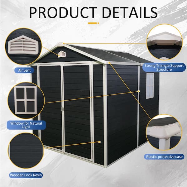 Storhaus 6 ft. W x 8 ft. D Outdoor Plastic Storage Shed with