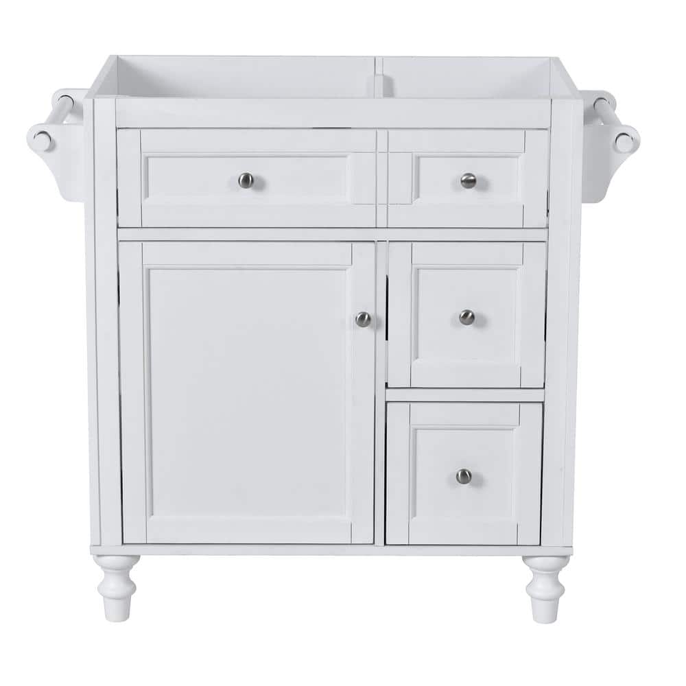 30 in. Freestanding Bath Vanity Cabinet without Top with 1-Door, Tip-Out Drawer and Towel Racks in White price history on PriceWatchPro