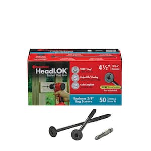 4-1/2 in. HeadLOK Structural Wood Screws Flat Head Wood Screws, Black (50-Pack)