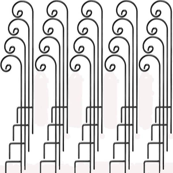 Ashman Online Black Metal Steel Outdoor Curled Shepherd Hook 35 in. (20-Pack)