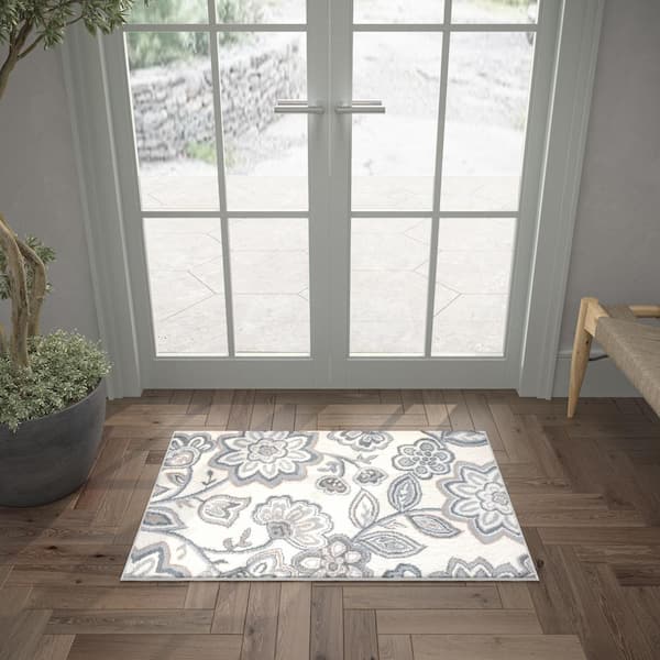 Madison Floral Cream 2 ft. x 3 ft. Indoor Area Rug