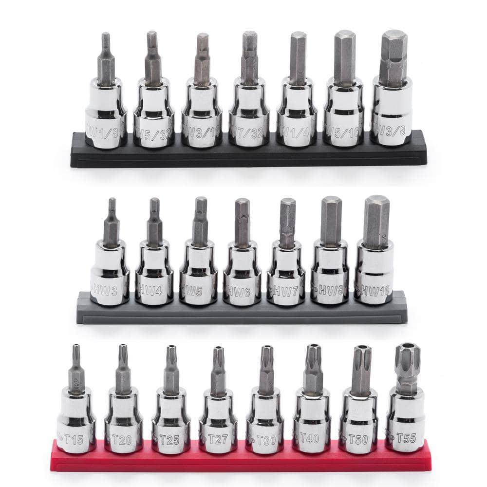 Husky 3/8 in. Drive SAE/Metric Hex/Torx Bit Socket Set (22-Piece