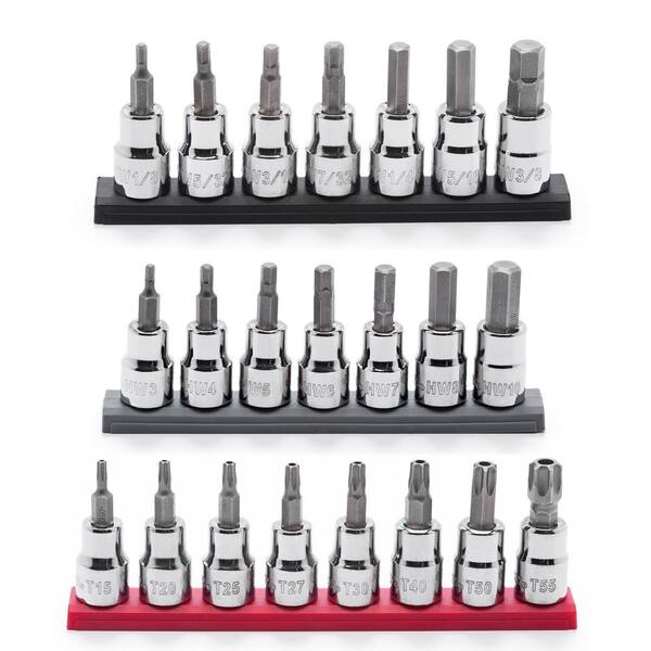 3/8 in. Drive SAE/Metric Hex/Torx Bit Socket Set (22-Piece)