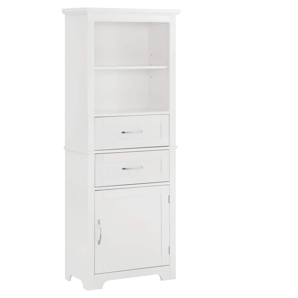 23.63 in. W x 11.82 in. D x 60 in. H White MDF Freestanding Bathroom Cabine