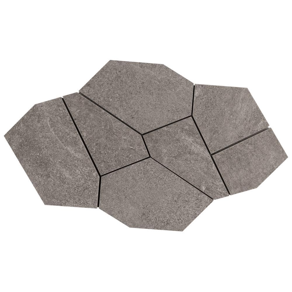 Monolith Slate Gray 4 in. x 0.35 in. Organic Pattern Matte Porcelain Mosaic Floor and Wall Tile Sample price history on PriceWatchPro