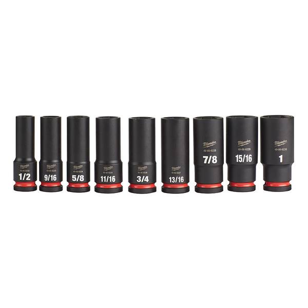 1/2 in. Drive SAE Shockwave Impact Duty Deep Well Socket Set (9-Piece) 1/2 in. Drive SAE Shockwave Impact Duty Deep Well Socket Set (9-Piece)