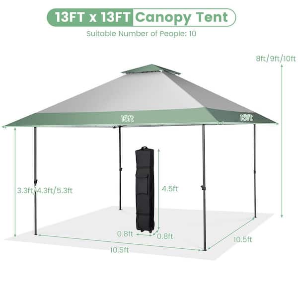 ANGELES HOME 13 ft. x 13 ft. Gray Pop-Up Patio Canopy Tent