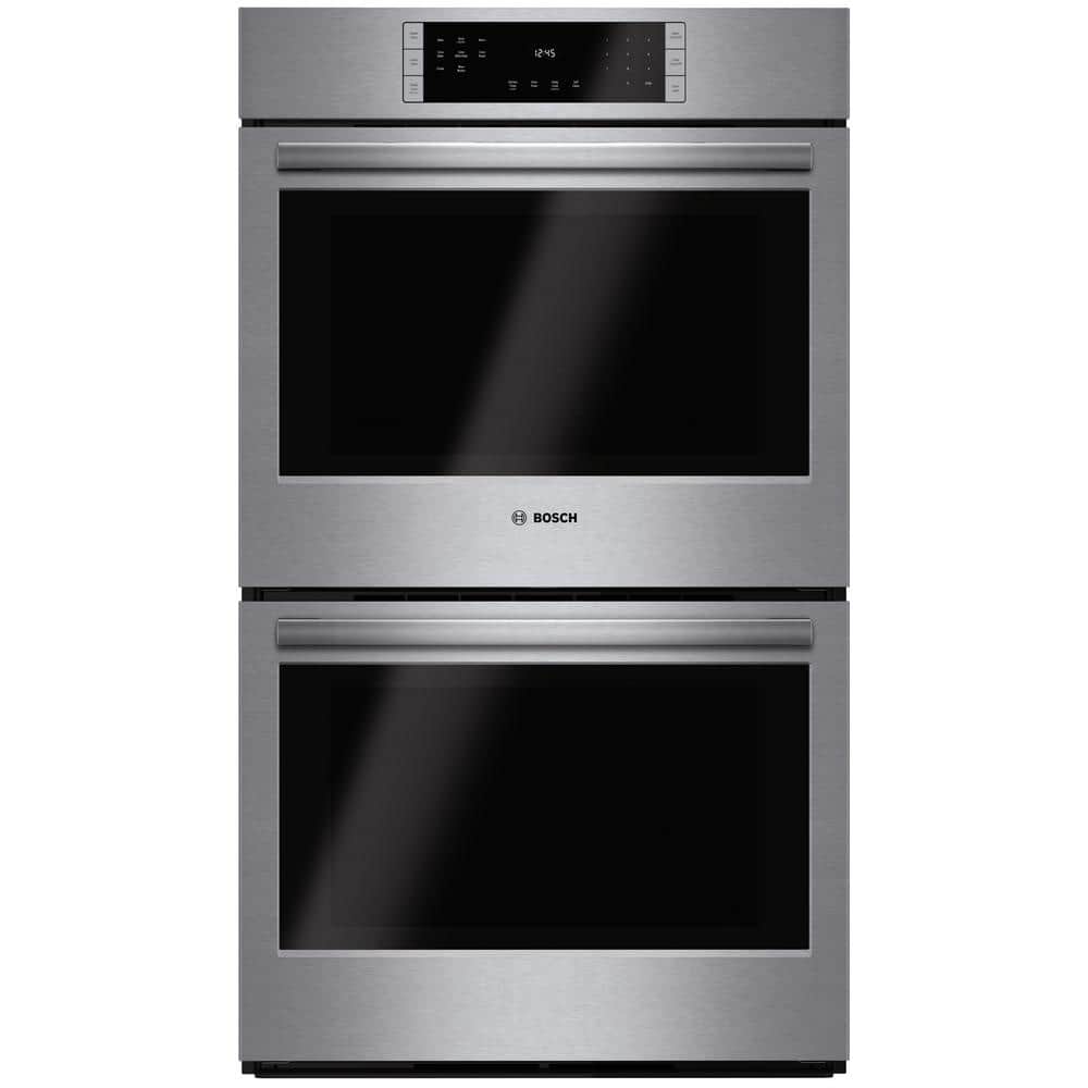 Bosch 800 Series 30 in Built-In Electric Convection Double Wall Oven in Stainless Steel w/ True Convection Cooking, Self-Clean, Silver