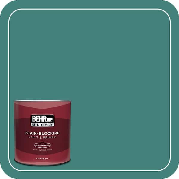 BEHR ULTRA 1 qt. #M450-6 Bubble Turquoise Extra Durable Flat Interior Paint & Primer