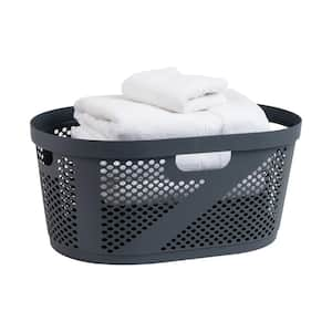 Grey 10.5 in. H x 14.5 in. W x 23 in. L Plastic 60L Slim Ventilated Rectangle Laundry Basket (Set of 2)