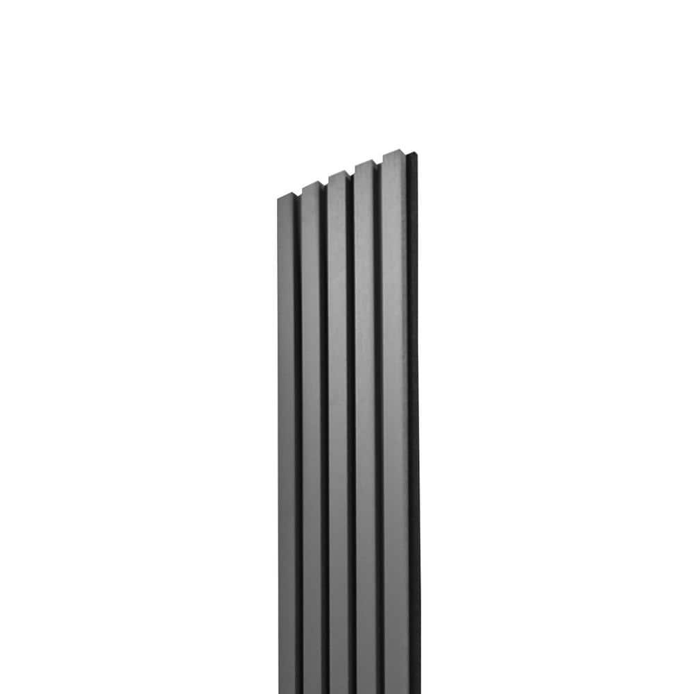 BLACK DESIGN ウッドポール Art3dwallpanels 0.83 in. x 94.49 in. 7.87 in. Matte Black MDF