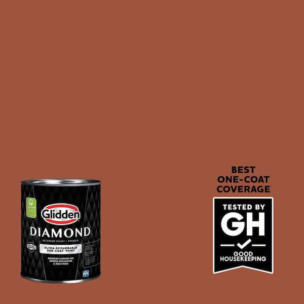 Glidden Diamond 1 qt. #PPG1063-7 Ancient Copper Flat Interior Paint with Primer