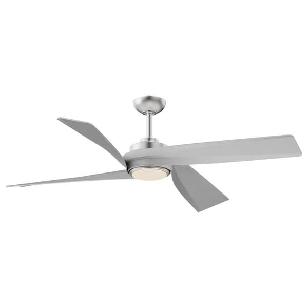 Horizon 56 in. 1-Light Brushed Nickel Integrated Indoor LED Ceiling Fan