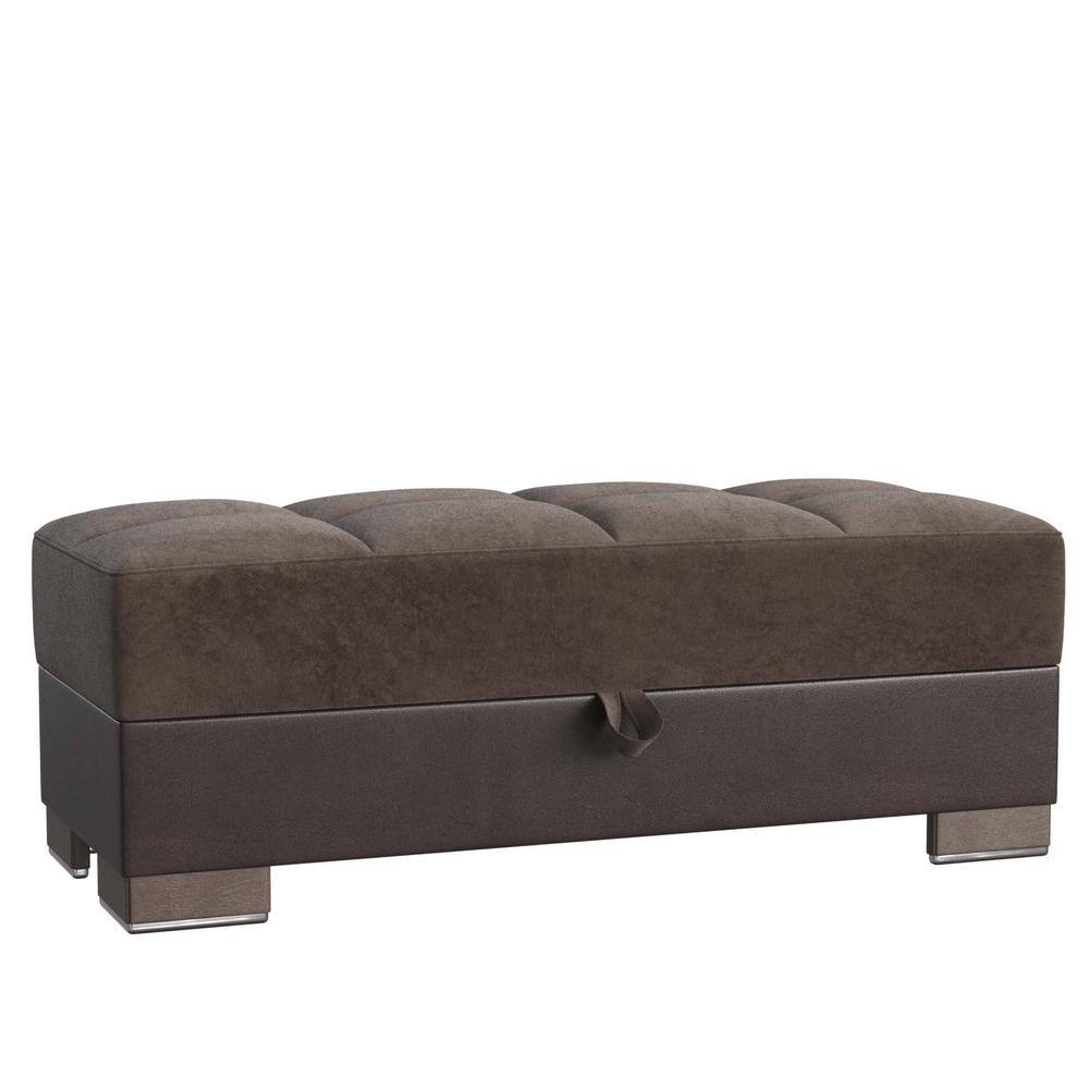 Ottomanson Basics Air Collection Brown/Chocolate Brown Ottoman With