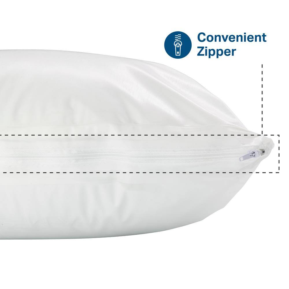 King White Hypoallergenic Polyester Pillow Protector