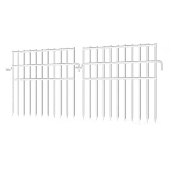 37 ft. x 13 in. Garden Animal Barrier Fence 1. 44 in. Gap Decorative Rustproof Metal Wire Border Fence (26-Pack) White