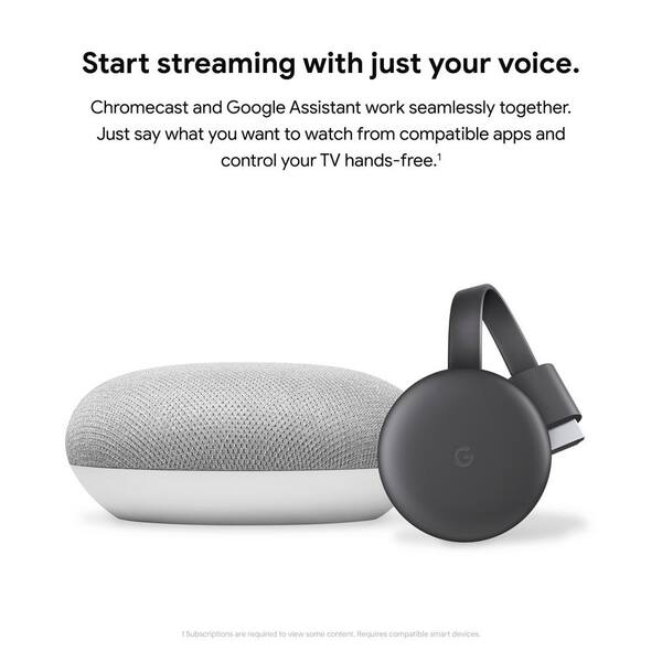 Google - Chromecast - Streaming Media Player in 1080p