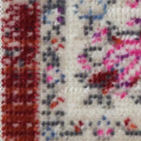 2 ft. x 6 ft. Ivory Floral Washable Area Rug