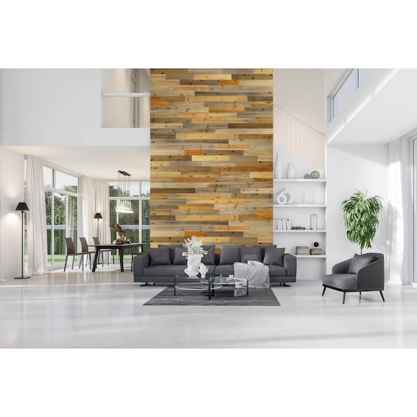 Wall Panels For Interior Wall Decor TIMBERCHiC 100% Wood Wall Planks - Made In USA - Peel-and-Stick Wall Panels For Interior Decor - Premium Smooth Finish - DIY Adhesive Wall Panels, Pebble