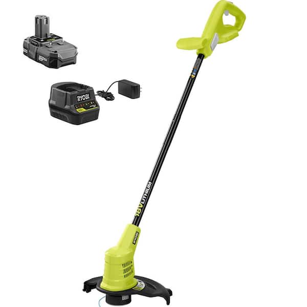 RYOBI ONE+ 18V 10 in. Cordless Battery String Trimmer with 1.5 Ah Battery and Charger