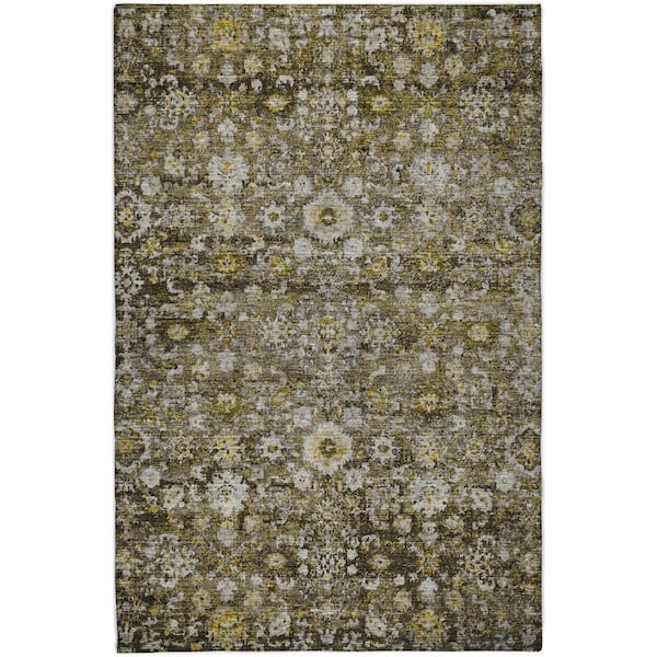 Dream Shag Premium Machine Washable Abstract ADS651 Mocha 8 ft. x 10 ft. Area Rug