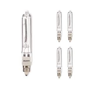 50-Watt Soft White Light T4 (E11) Mini-Candelabra Screw Base Dimmable Clear Mini Halogen Light Bulb(5-Pack)