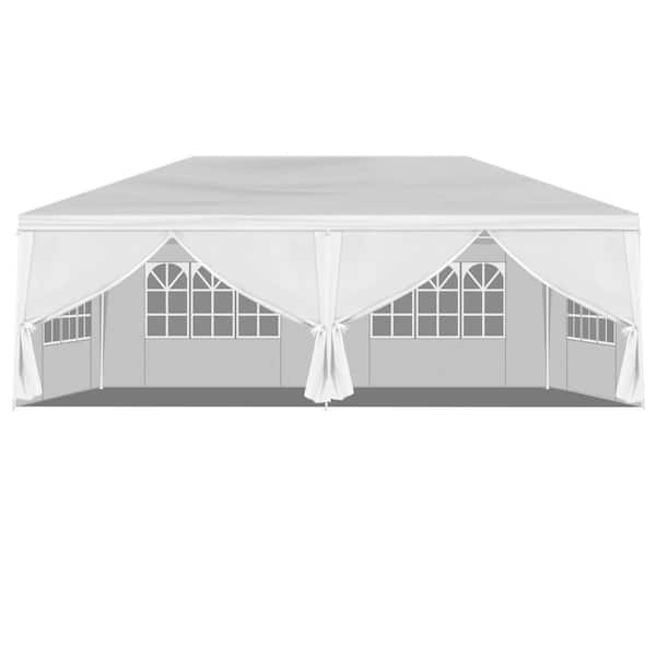 10 ft. x 20 ft. White Wedding Pop-Up Canopy with 6 Removable Sidewalls