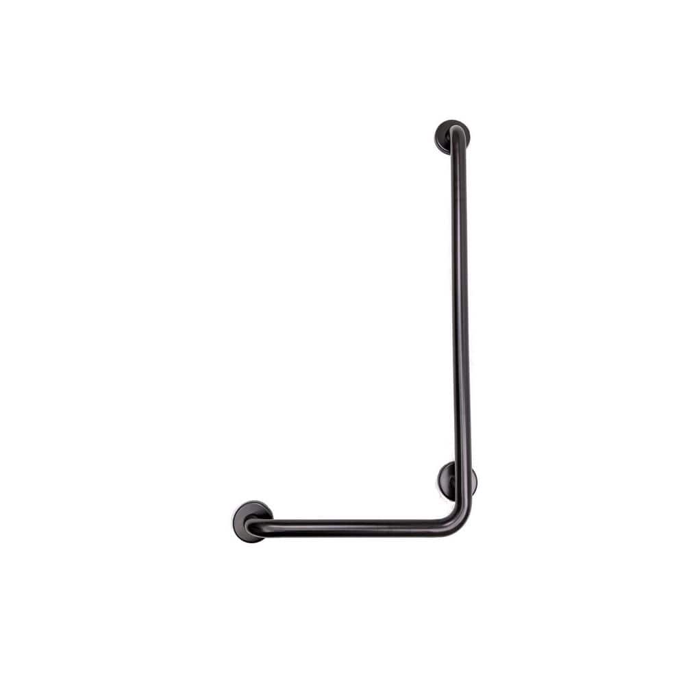 CSI Bathware 16 in. x 32 in. Left Hand Vertical Angle Grab Bar in Oil