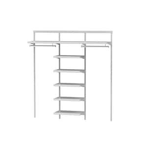 6 ft. Double Long Hang with Six Shelf Stack-White