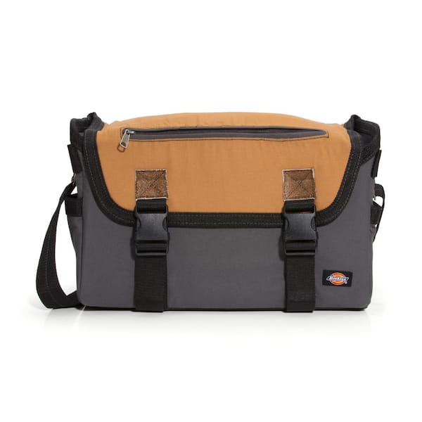 Dickies 16 in. Soft Sided Job Foreman's Tool Case Messenger Bag, Grey/Tan