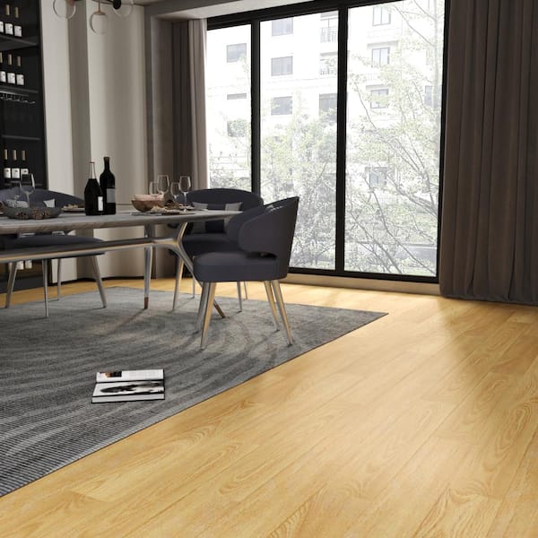 Honey Color Thickness 6 MIL x 3.28 ft. W x Cut to Length Waterproof Vinyl Sheet Flooring (Covers 53.82 sq.ft./Box)