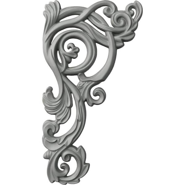 Ekena Millwork 15-3/8 in. x 8-3/8 in. x 1 in. Polyurethane Avery Left Onlay