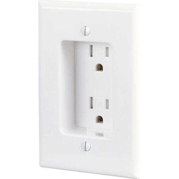 Eaton - 15 Amp Tamper Resistant Recessed Duplex Receptacle with Side Wiring - White