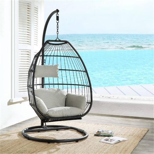 braided woven egg patio swing