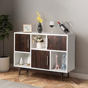 White Display Storage Accent Cabinet with Door and Shelf